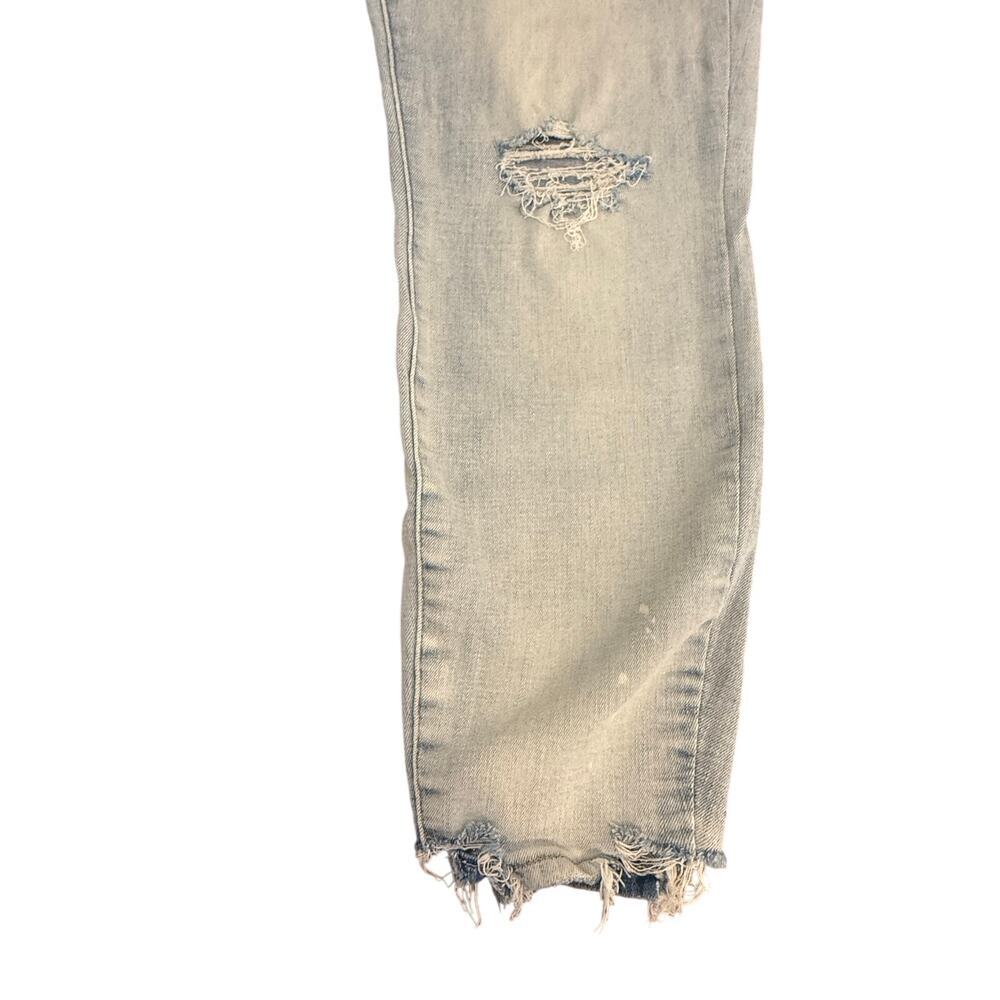 PISTOLA Light Wash Denim Straight Leg Distressed Jeans Women 32 - Picture 2 of 7
